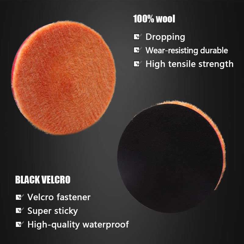 SPTA 9Pcs Polishing Pads Kit, 7 Inches Large Size Buffing Pads, Car Foam Buffing Sponge Pads Kit with 5/8"-11 Backing Plate for Car Care Polisher Boat Waxing, Polishing, Sealing Glaze - Image 4